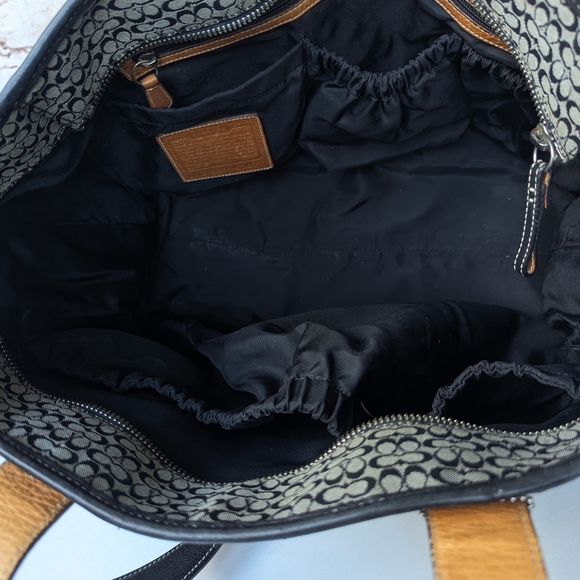 COACH Grey and Black Signature Print Diaper Bag - Picture 12 of 15